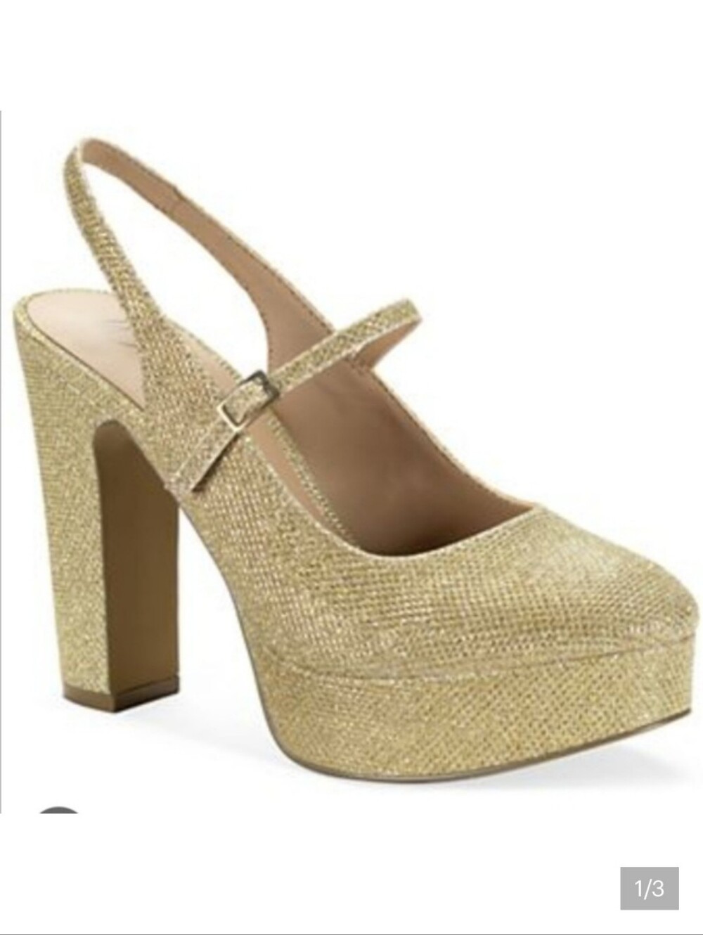 WILD PAIR WOMEN'S CIEHNA ROUND TOE PLATFORM PUMPS IN GOLD SIZE 8.5 NIB